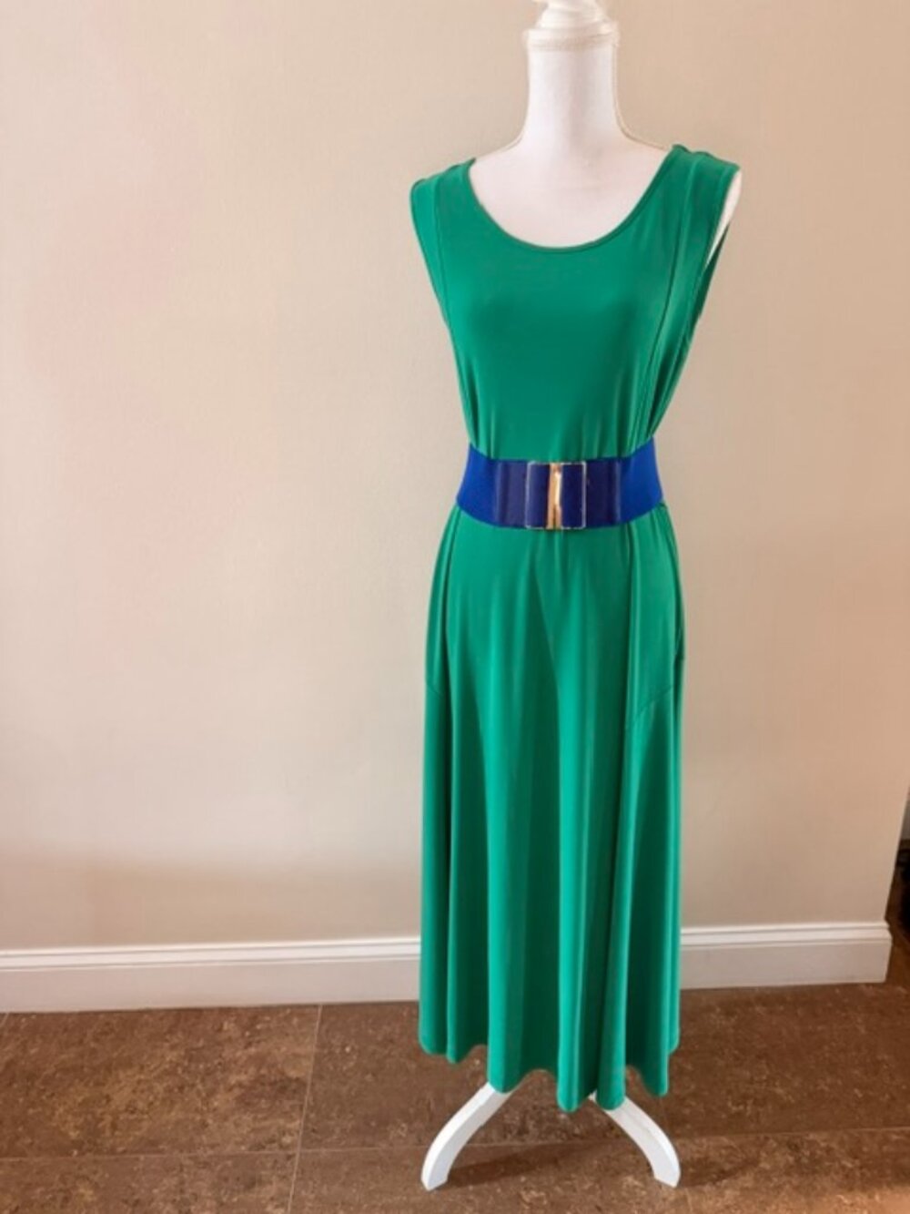 Emerald Green Stretch Midi Maxi Dress – Estimated Size L – New